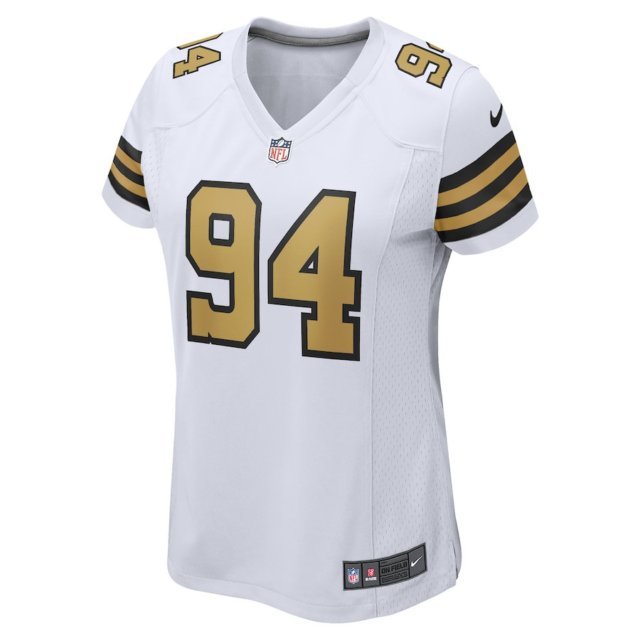 Cameron Jordan 94 New Orleans Saints Women Alternate Game Jersey - White