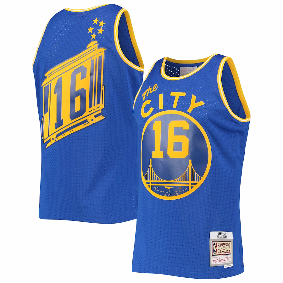 Men's San Francisco Warriors Al Attles Mitchell & Ness Royal Hardwood Classics Swingman Jersey