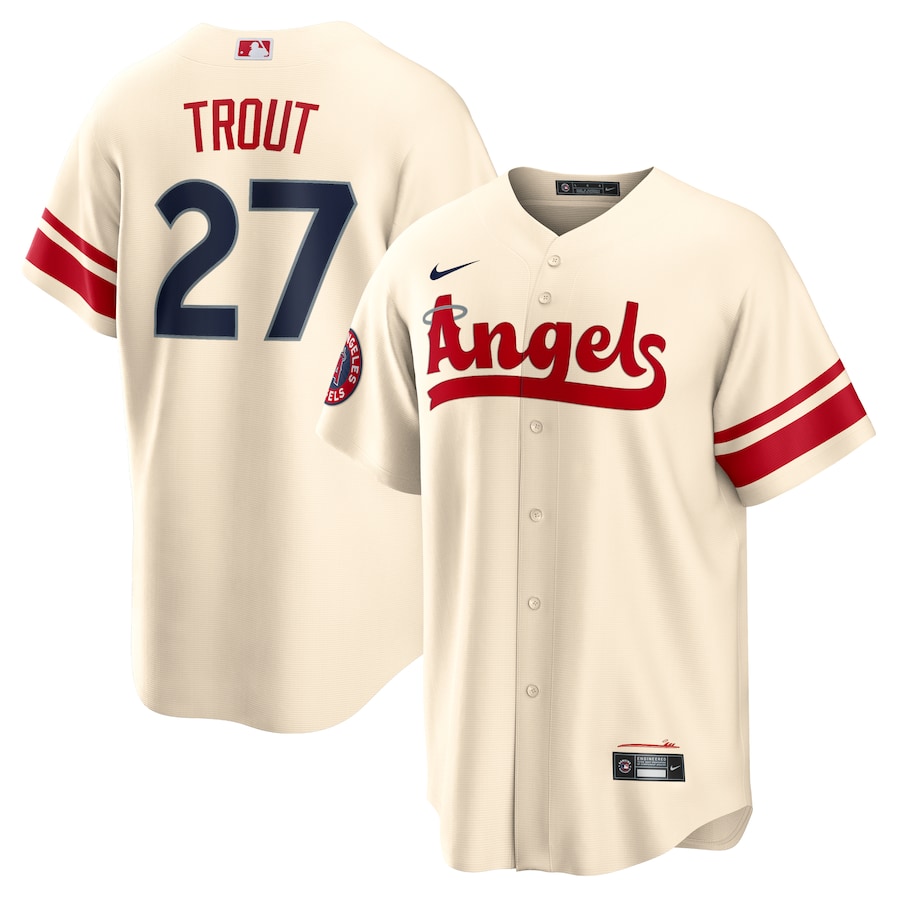 Men's Los Angeles Angels Mike Trout Cream City Connect Replica Player Jersey