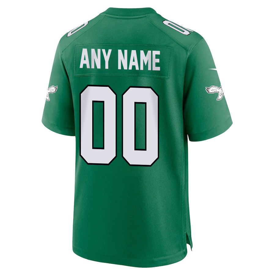 Philadelphia Eagles 2023 Playoffs Patch Alternate Game Men Custom Jersey - Kelly Green