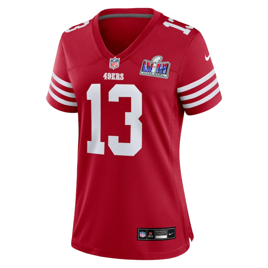 Womens San Francisco 49ers Brock Purdy Scarlet Super Bowl LVIII Game Jersey
