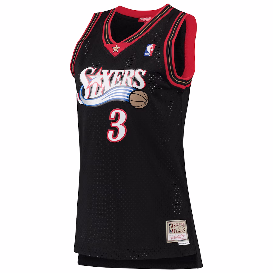 Women's Philadelphia 76ers Allen Iverson Mitchell & Ness Black 2000-01 Hardwood Classics Swingman Jersey
