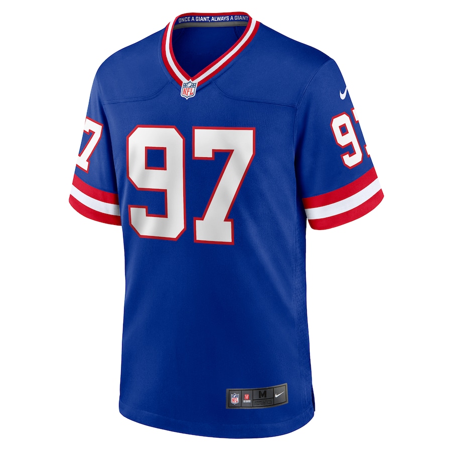 Mens New York Giants Dexter Lawrence II Royal Classic Game Player Jersey