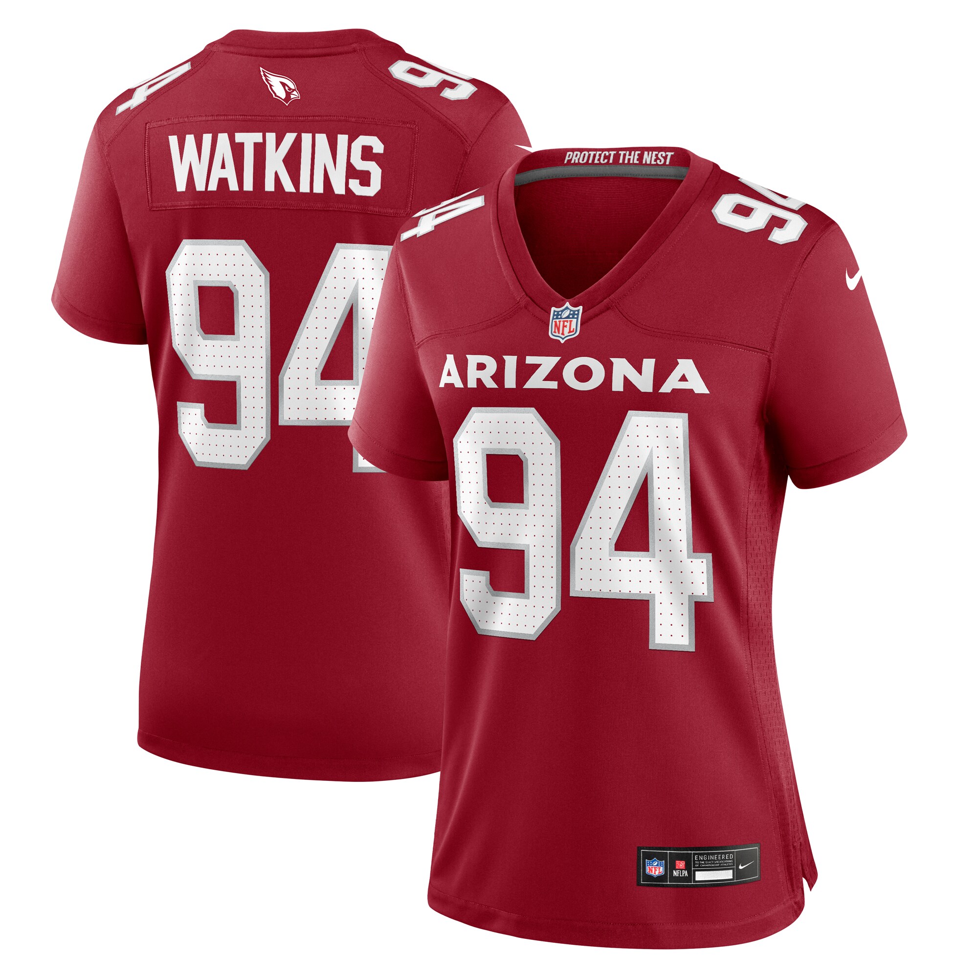 Carlos Watkins Arizona Cardinals Women's Game Player Jersey - Cardinal