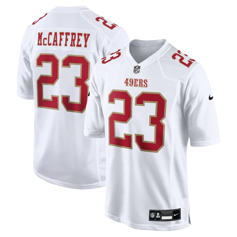 Mens San Francisco 49ers Christian McCaffrey Tundra White Fashion Game Jersey
