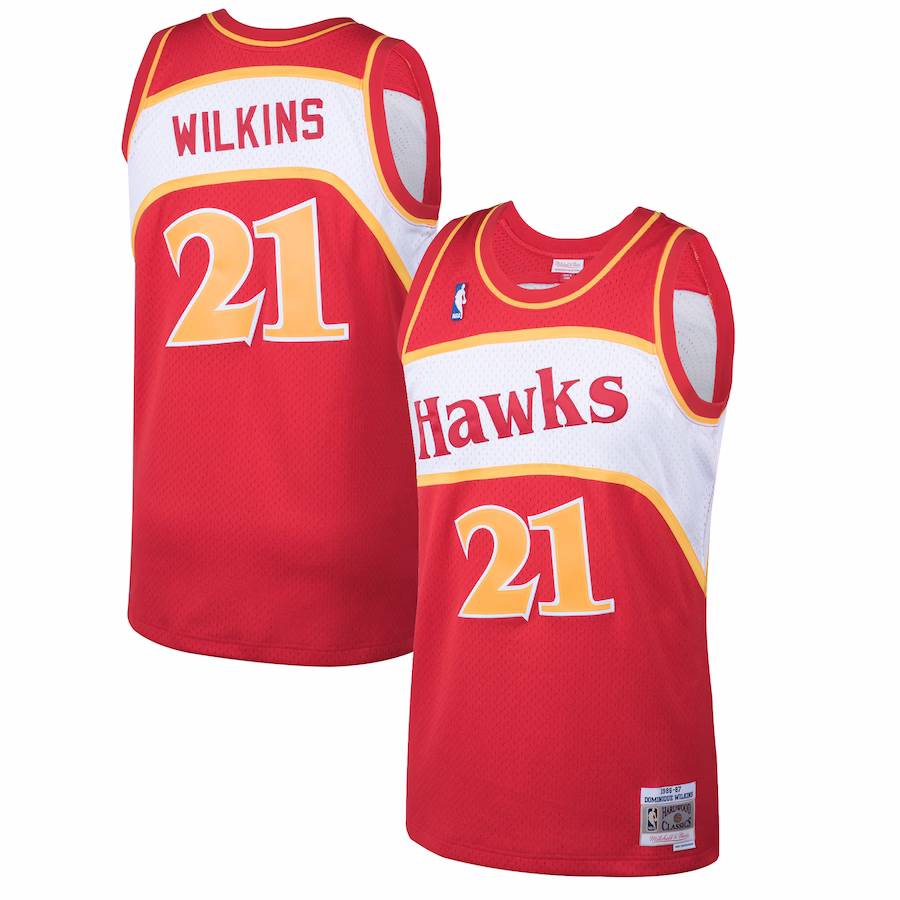 Men's Atlanta Hawks Dominique Wilkins Mitchell & Ness Red Hardwood Classics Swingman Jersey
