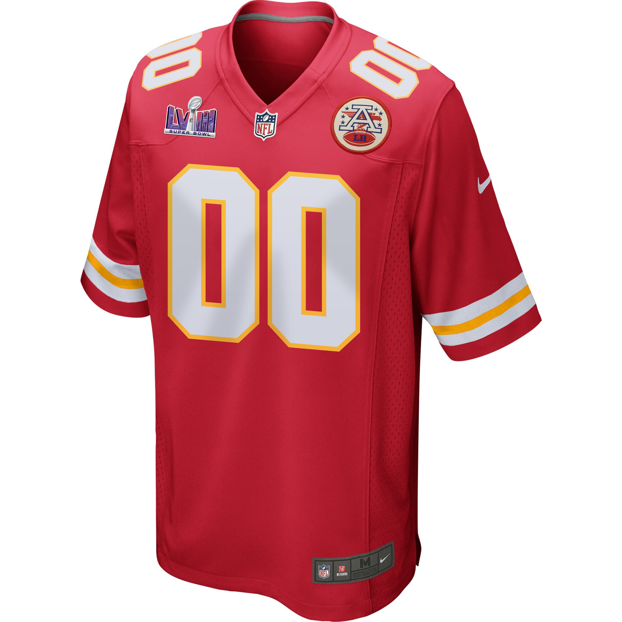 Kansas City Chiefs Super Bowl LVIII Patch Game Men Custom Jersey - Red