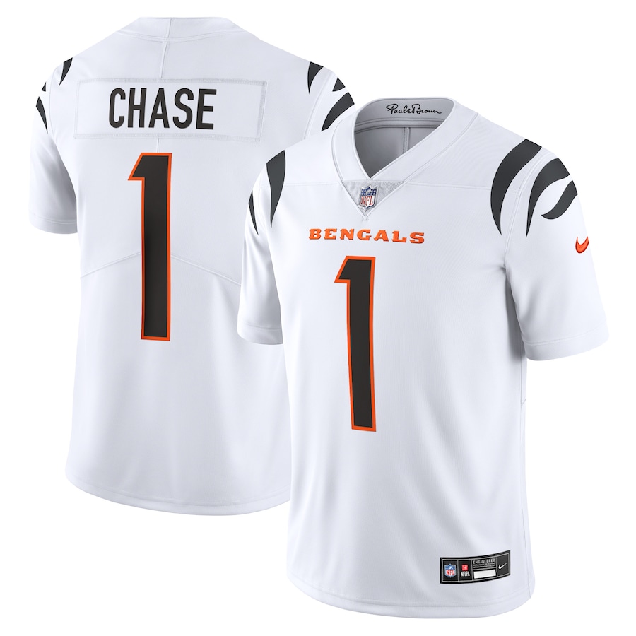 Mens Cincinnati Bengals JaMarr Chase White Vapor Untouchable Limited Jersey