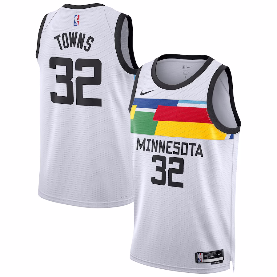 Unisex Minnesota Timberwolves Karl-Anthony Towns Nike White 2022/23 Swingman Jersey - City Edition