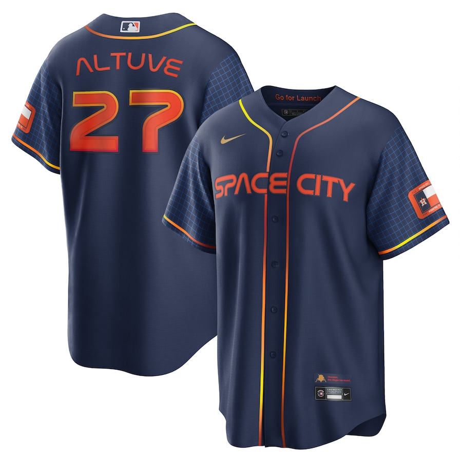 Men's Houston Astros Jose Altuve Navy City Connect Replica Player Jersey