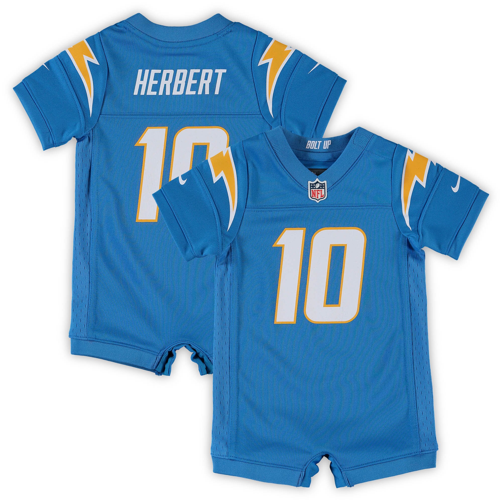 Justin Herbert Los Angeles Chargers Infant Game Romper Jersey - Powder Blue