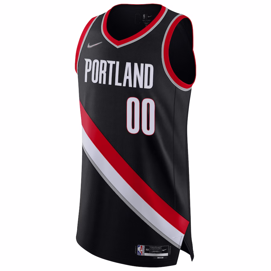 Men's Portland Trail Blazers Nike Black 2021/22 Diamond Authentic Custom Jersey - Icon Edition