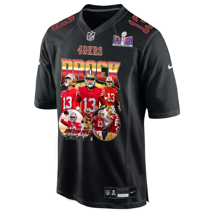 Brock Purdy 13 Signed San Francisco 49ers Niners Fashion Game Men Jersey - Carbon Black