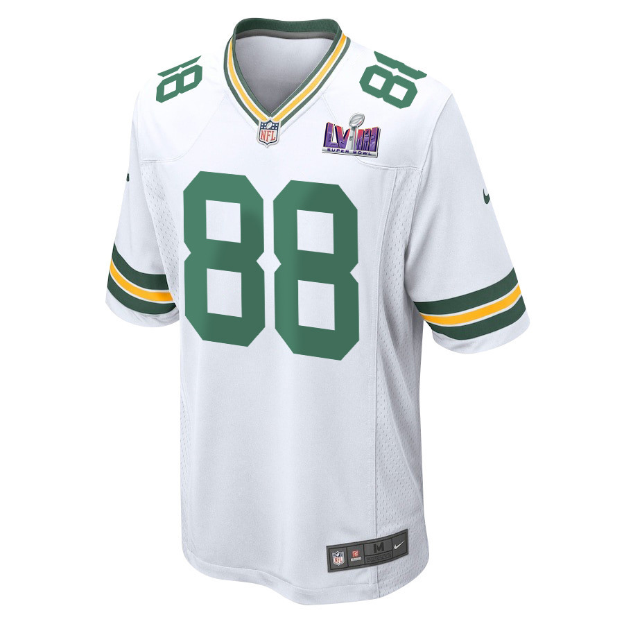 Luke Musgrave 88 Signed Green Bay Packers Super Bowl LVIII Game Men Jersey - White