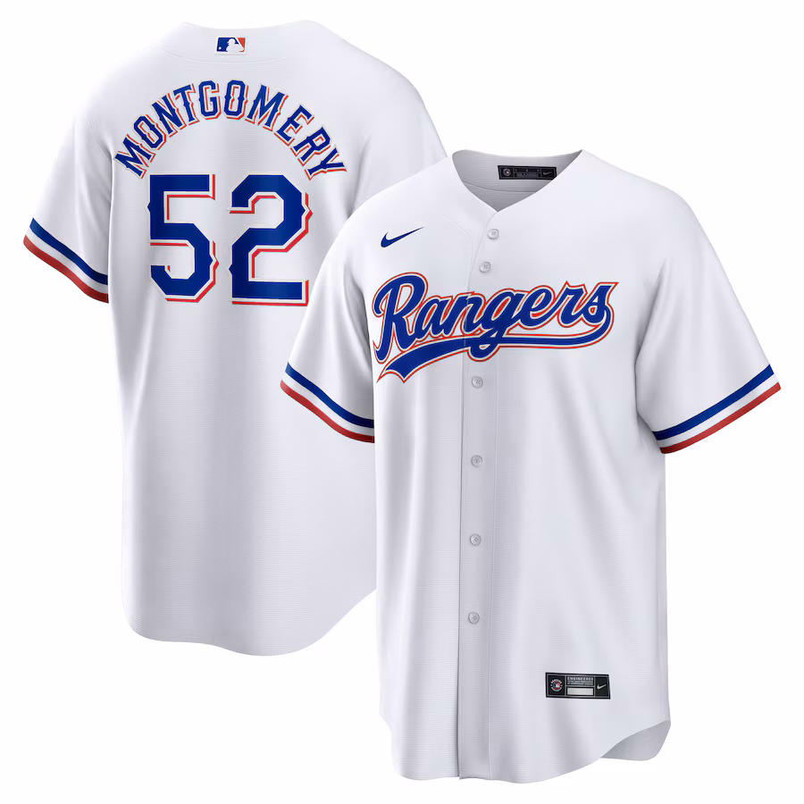 Youth Texas Rangers Jordan Montgomery Nike White Home Replica Player Jersey