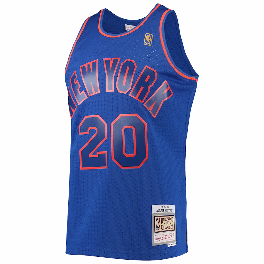 Men's New York Knicks Allan Houston Mitchell & Ness Blue 1996-97 Throwback Dark Swingman Jersey