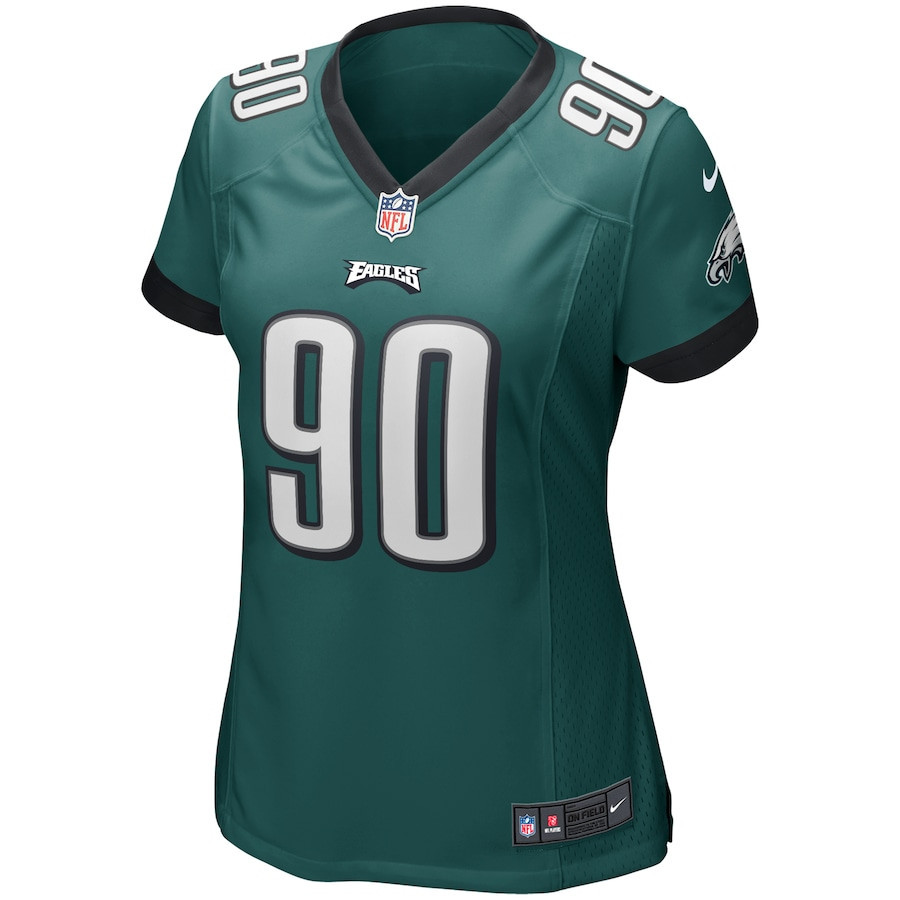 Mike Golic 90 Philadelphia Eagles Women Game Retired Jersey - Midnight Green