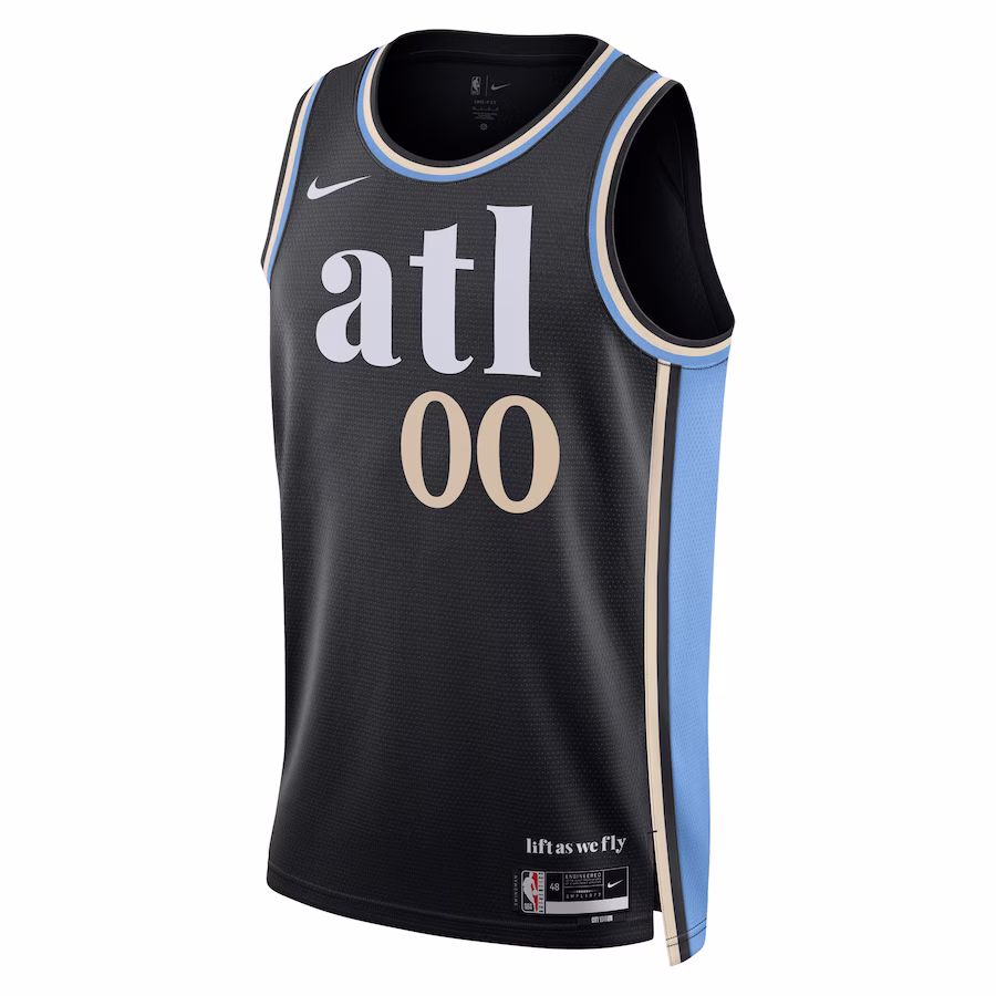 Unisex Atlanta Hawks Nike Black 2023/24 Custom Swingman Jersey - City Edition