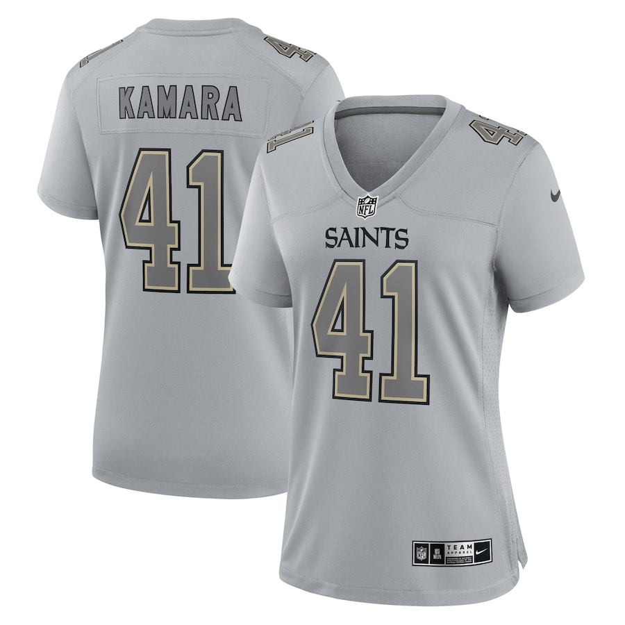 Womens New Orleans Saints Alvin Kamara Gray Atmosphere Fashion Game Jersey