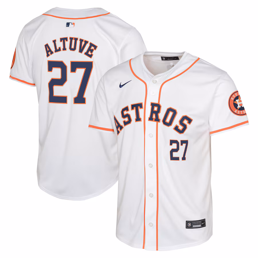 Youth Houston Astros Jose Altuve Nike White Home Limited Player Jersey