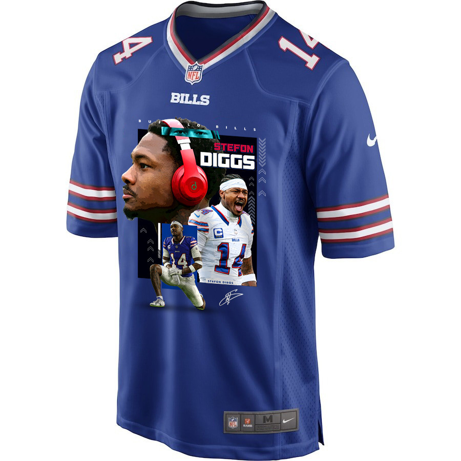 Stefon Diggs 14 Buffalo Bills Can You Diggs It Game Men Jersey - Royal