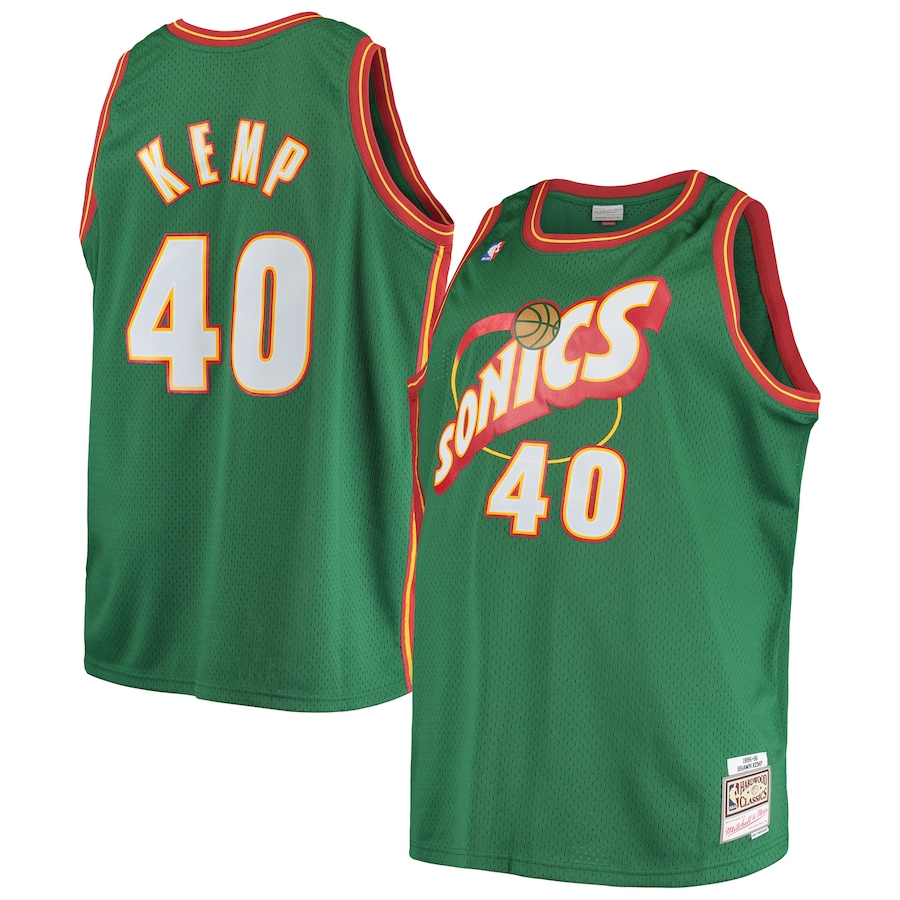 Men's Seattle SuperSonics Shawn Kemp Mitchell & Ness Green Big & Tall Hardwood Classics Jersey