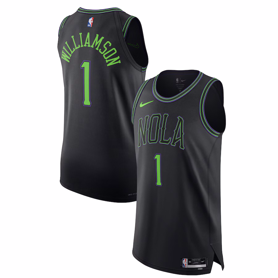 Men's New Orleans Pelicans Zion Williamson Nike Black Authentic Jersey - City Edition