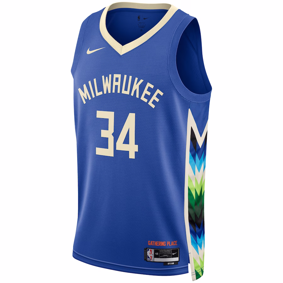 Unisex Milwaukee Bucks Giannis Antetokounmpo Nike Royal 2022/23 Swingman Jersey - City Edition
