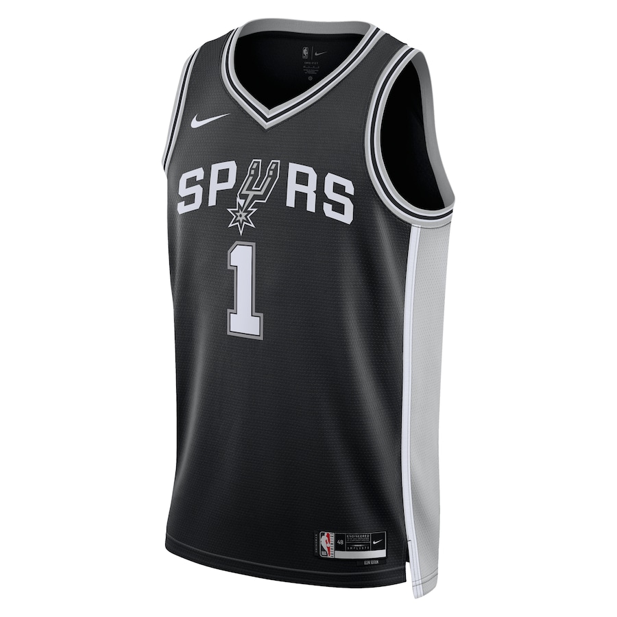 Unisex San Antonio Spurs Victor Wembanyama Black 2023 NBA Draft First Round Pick Jersey