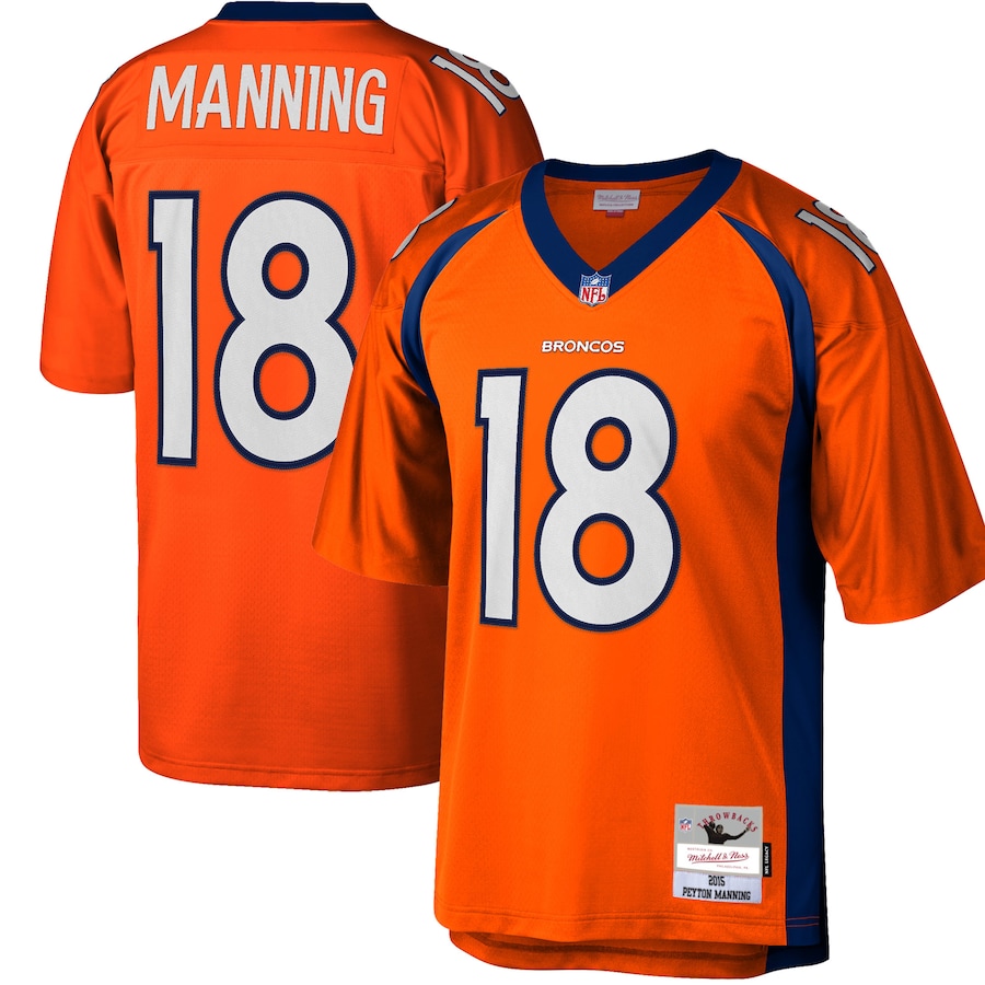Mens Denver Broncos Peyton Manning Orange Big & Tall 2015 Retired Player Replica Jersey