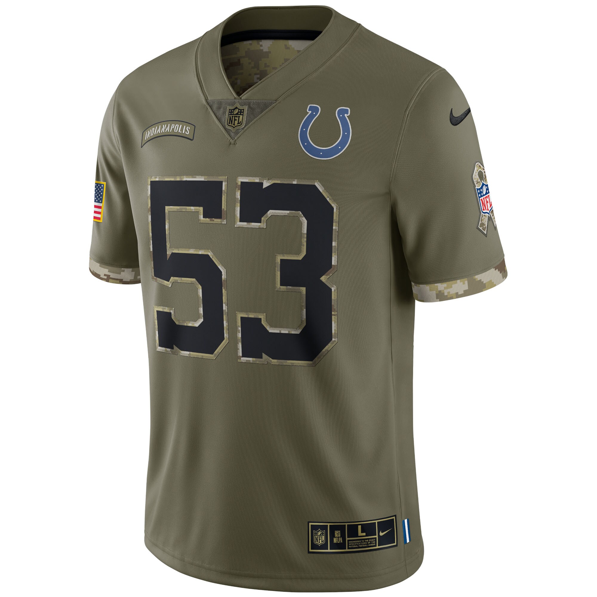 Shaquille Leonard Indianapolis Colts 2022 Salute To Service Limited Jersey - Olive