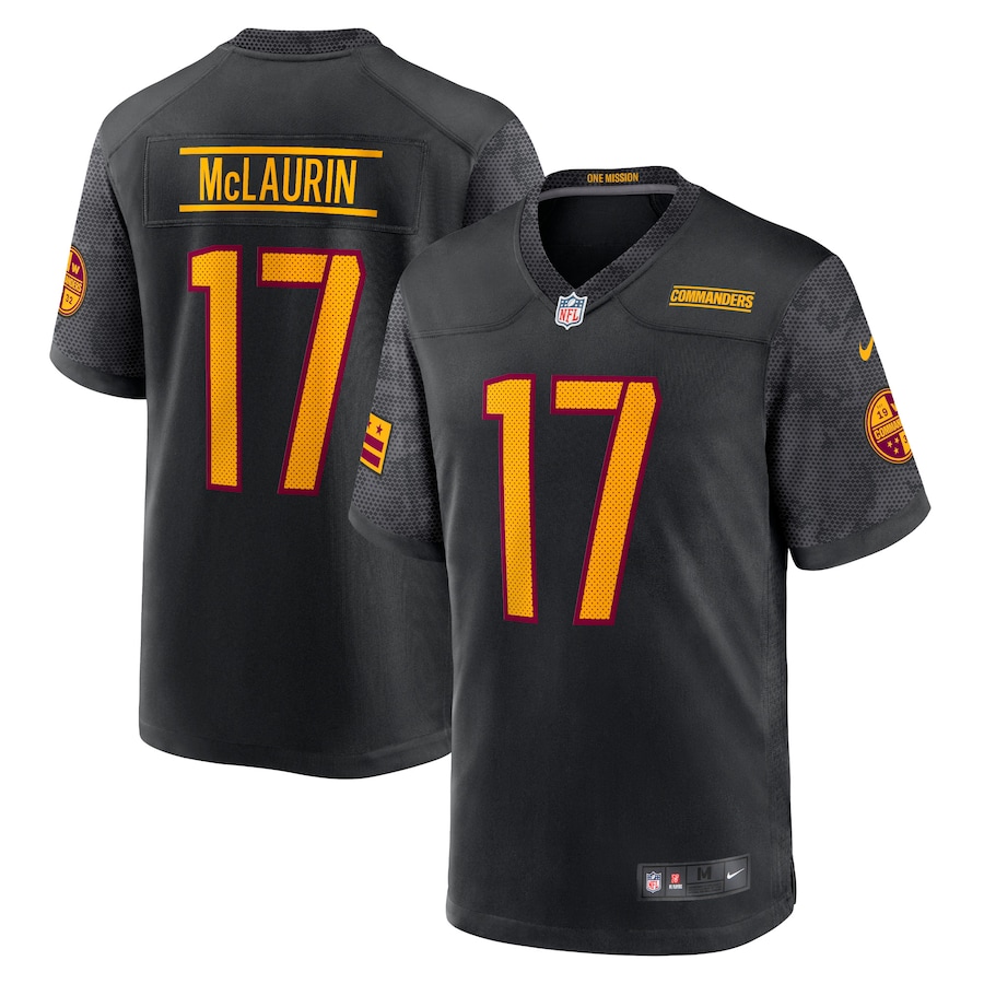 Mens Washington Commanders Terry McLaurin Black Alternate Game Player Jersey