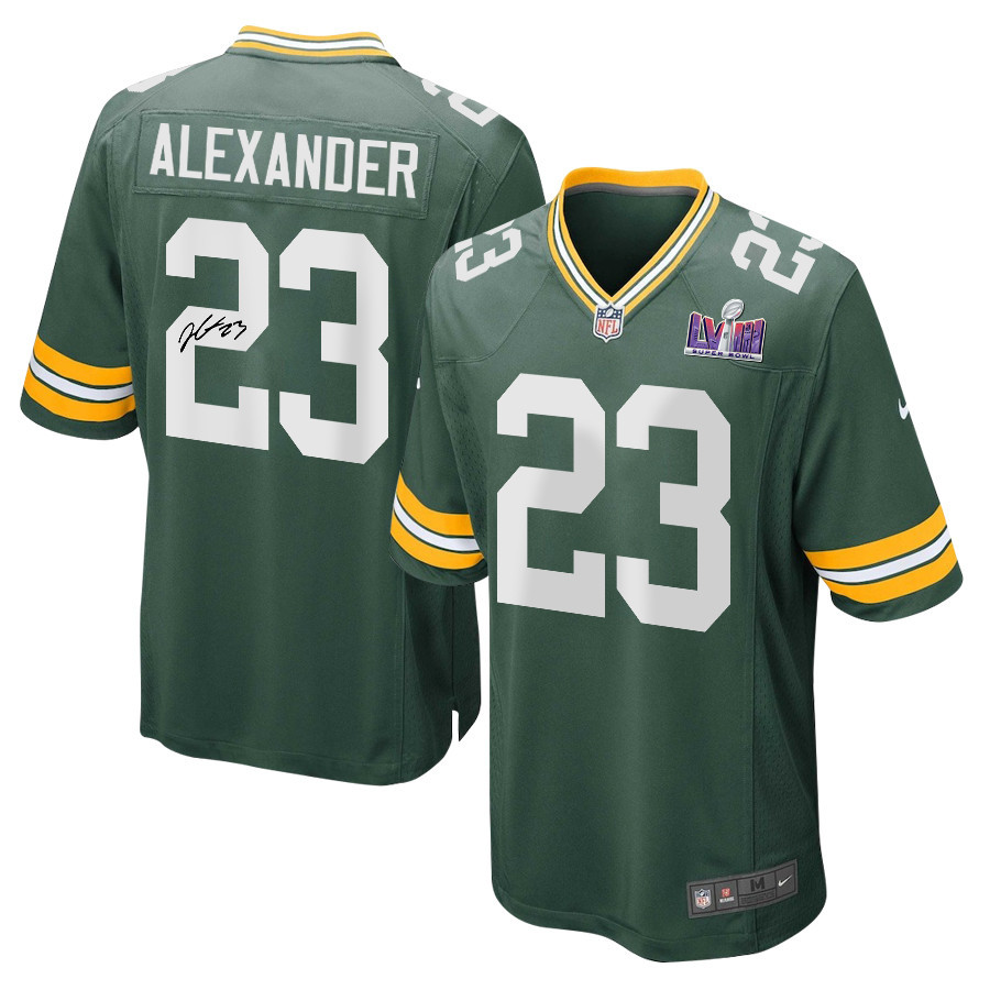 Jaire Alexander 23 Signed Green Bay Packers Super Bowl LVIII Game Men Jersey - Green