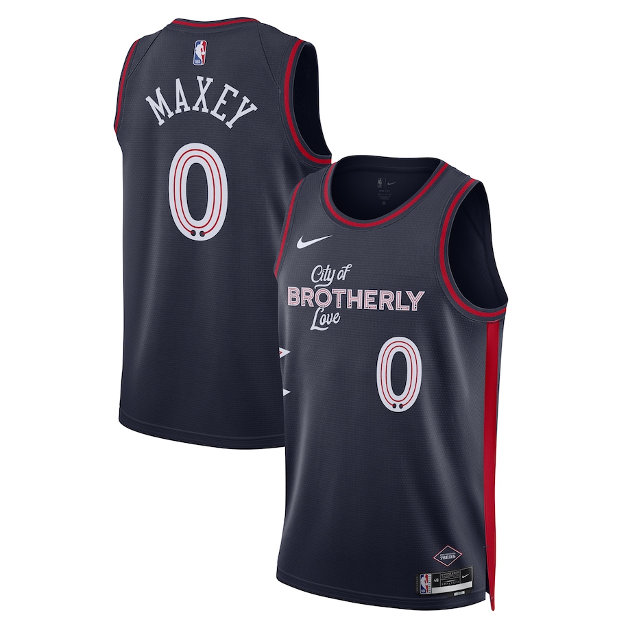 Unisex Philadelphia 76ers Tyrese Maxey Nike Navy 2023/24 Swingman Jersey - City Edition