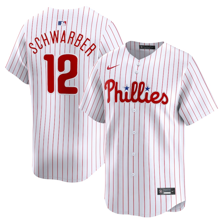 Men's Philadelphia Phillies Kyle Schwarber White Home Limited Player Jersey