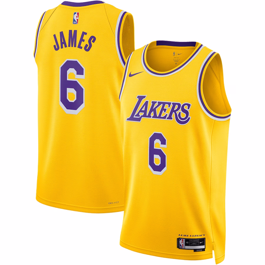 Unisex Los Angeles Lakers LeBron James Nike Gold Swingman Jersey - Icon Edition