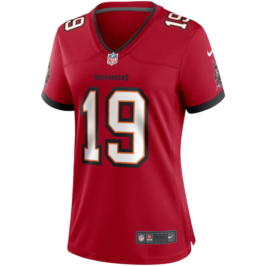 Keyshawn Johnson 19 Tampa Bay Buccaneers Women Game Retired Jersey - Red