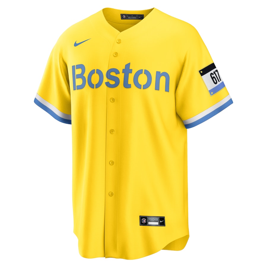 Men's Boston Red Sox Trevor Story Gold City Connect Replica Player Jersey