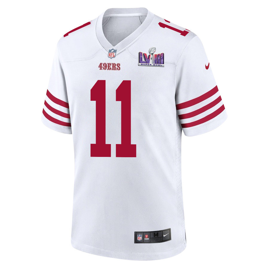 Brandon Aiyuk 11 Signed San Francisco 49ers Super Bowl LVIII Game Men Jersey - White