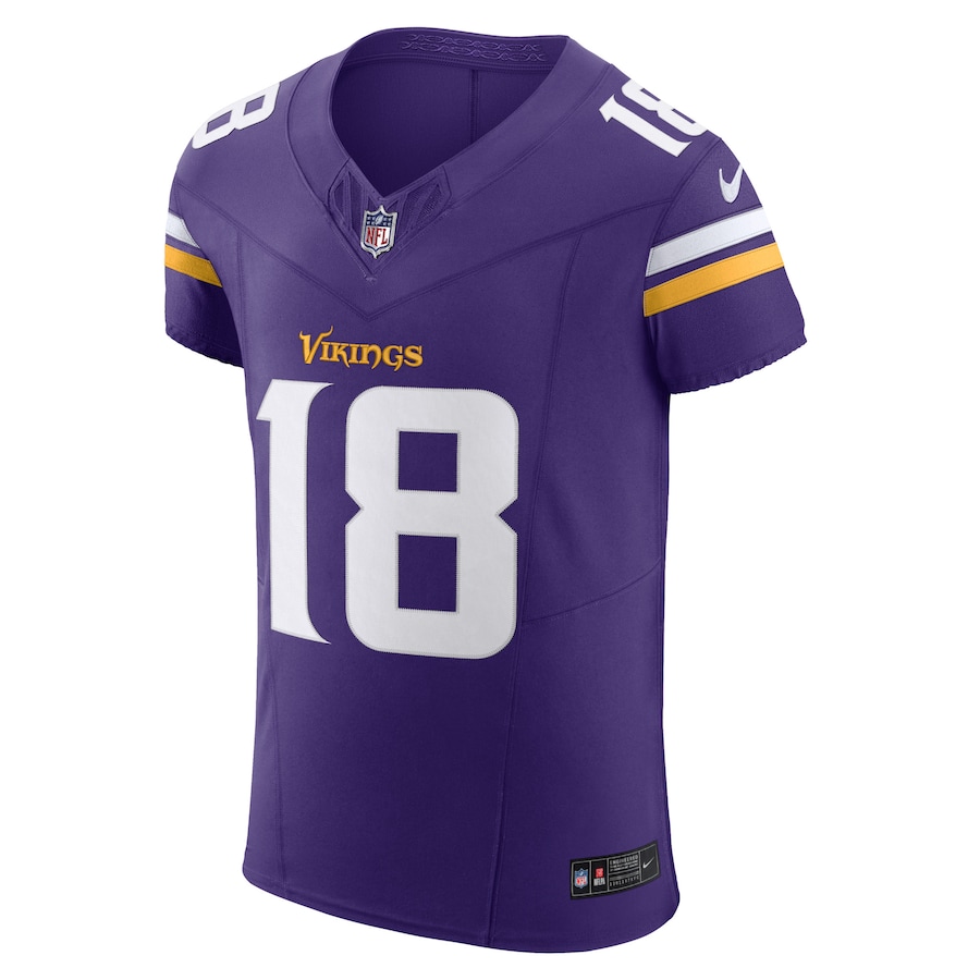 Mens Minnesota Vikings Justin Jefferson Purple Vapor F.U.S.E. Elite Jersey