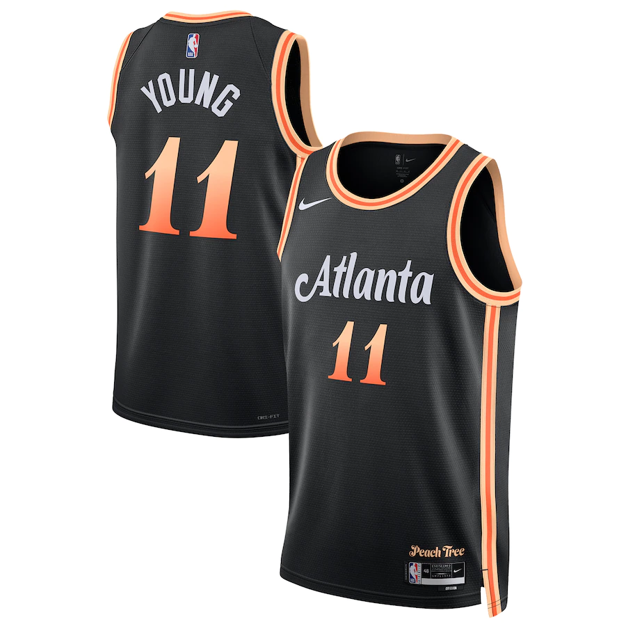 Unisex Atlanta Hawks Trae Young Nike Black 2022/23 Swingman Jersey - City Edition