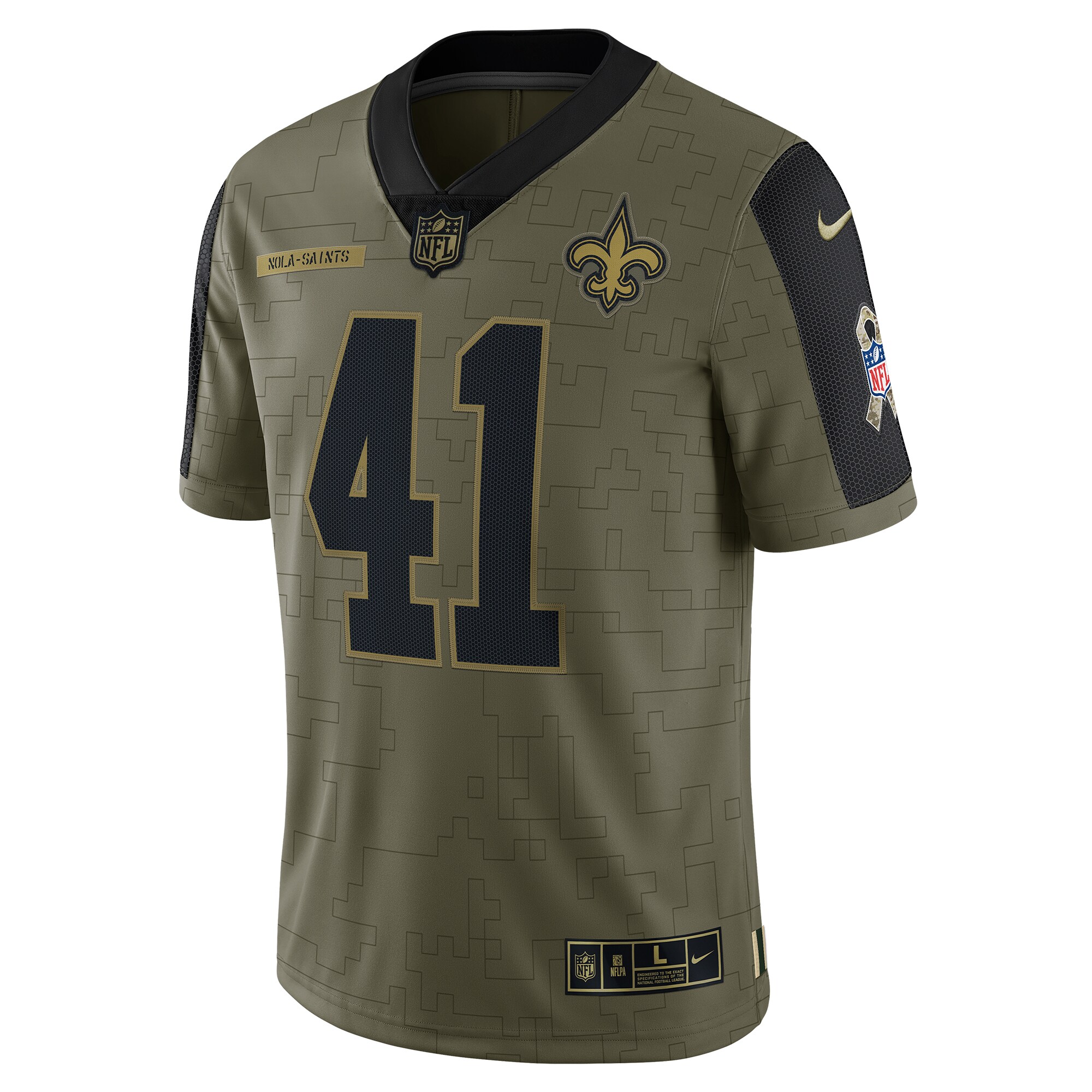 Alvin Kamara New Orleans Saints 2021 Salute To Service Limited Player Jersey - Olive