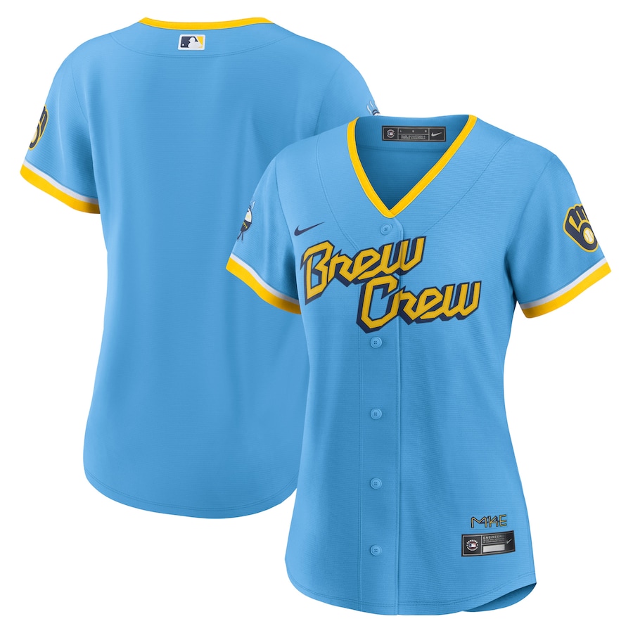 Women's Milwaukee Brewers Powder Blue City Connect Replica Team Jersey