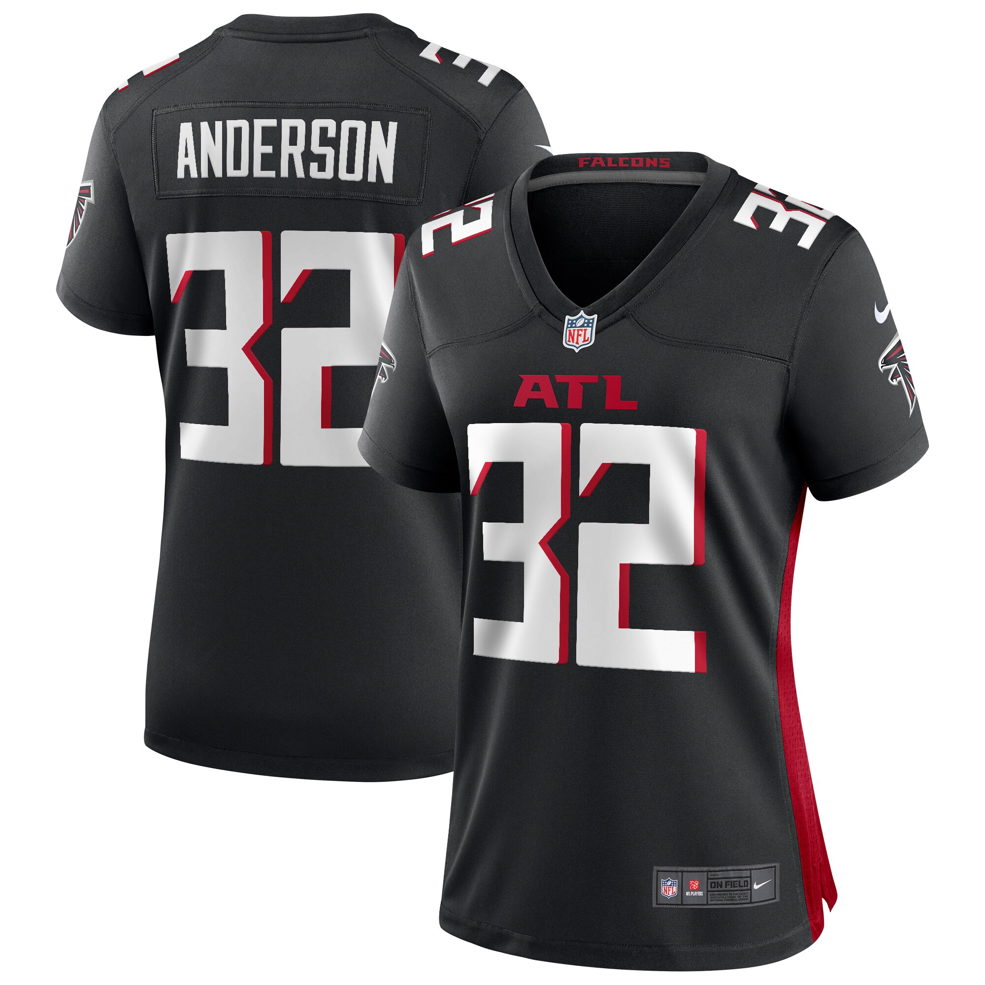 Jamal Anderson Atlanta Falcons Women's Game Retired Player Jersey - Black