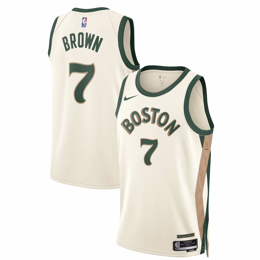 Unisex Boston Celtics Jaylen Brown Nike White 2023/24 Swingman Jersey - City Edition