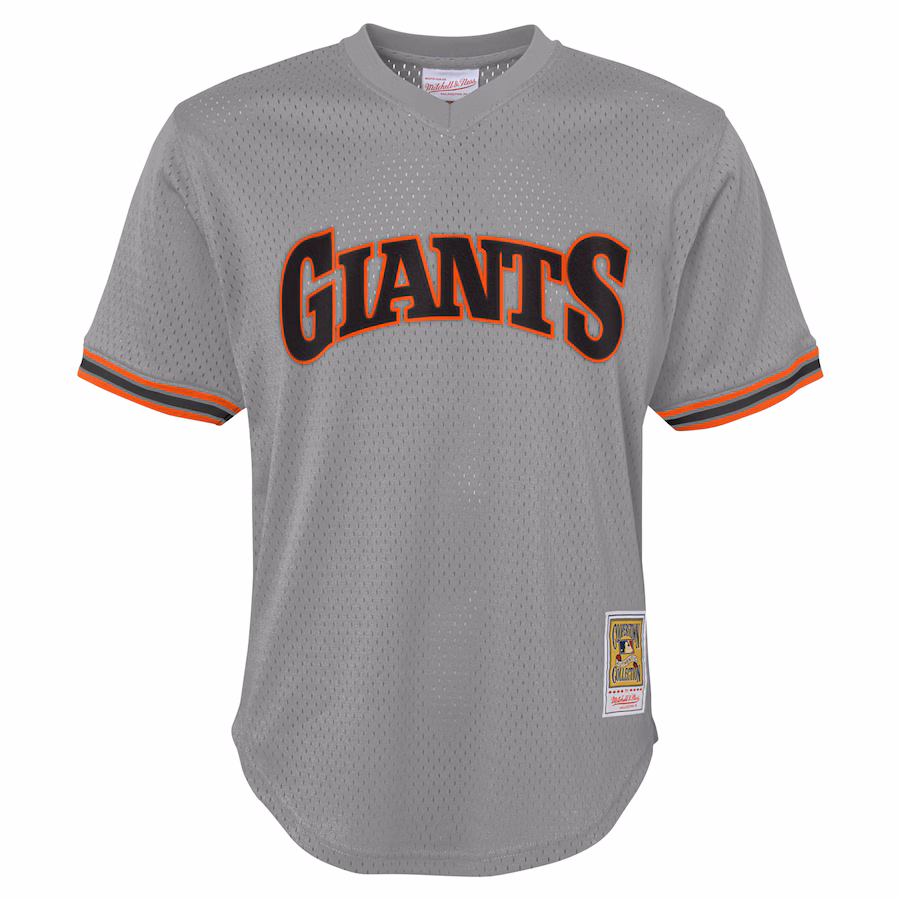 Youth San Francisco Giants Will Clark Mitchell & Ness Gray Cooperstown Collection Mesh Batting Practice Jersey