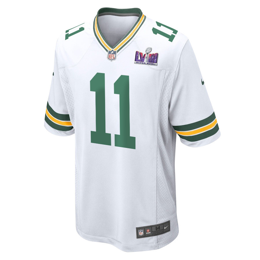 Jayden Reed 11 Signed Green Bay Packers Super Bowl LVIII Game Men Jersey - White