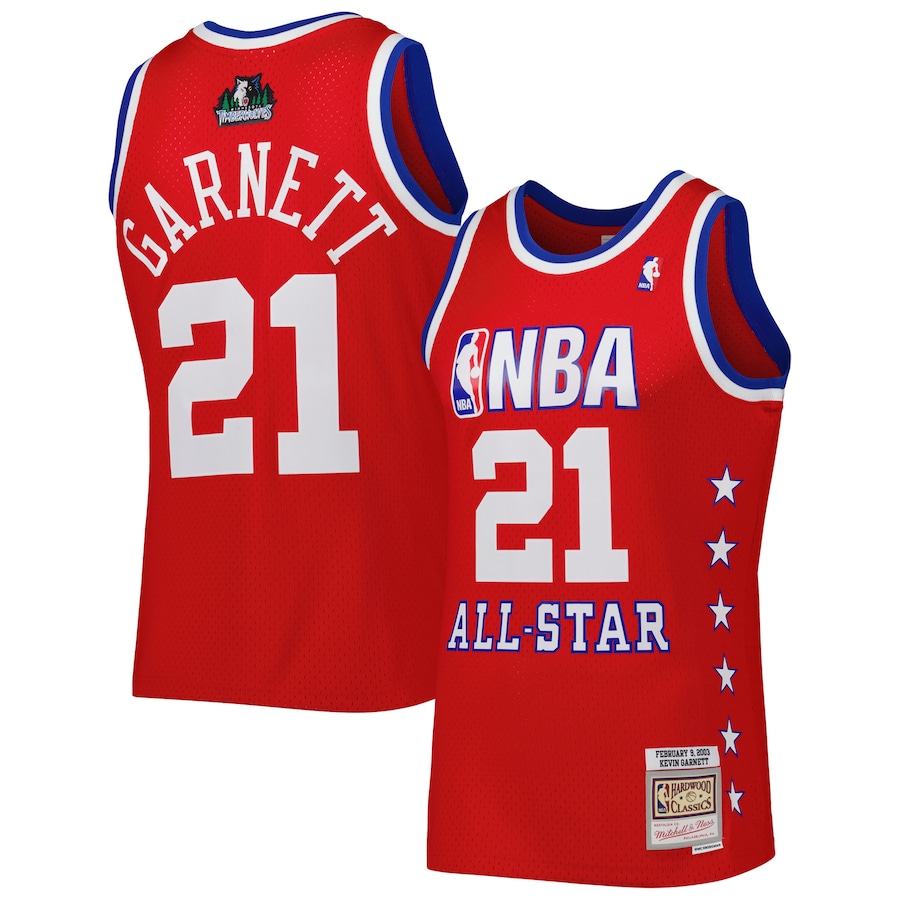 Men's Western Conference Kevin Garnett Mitchell & Ness Red 2003 All Star Game Swingman Jersey