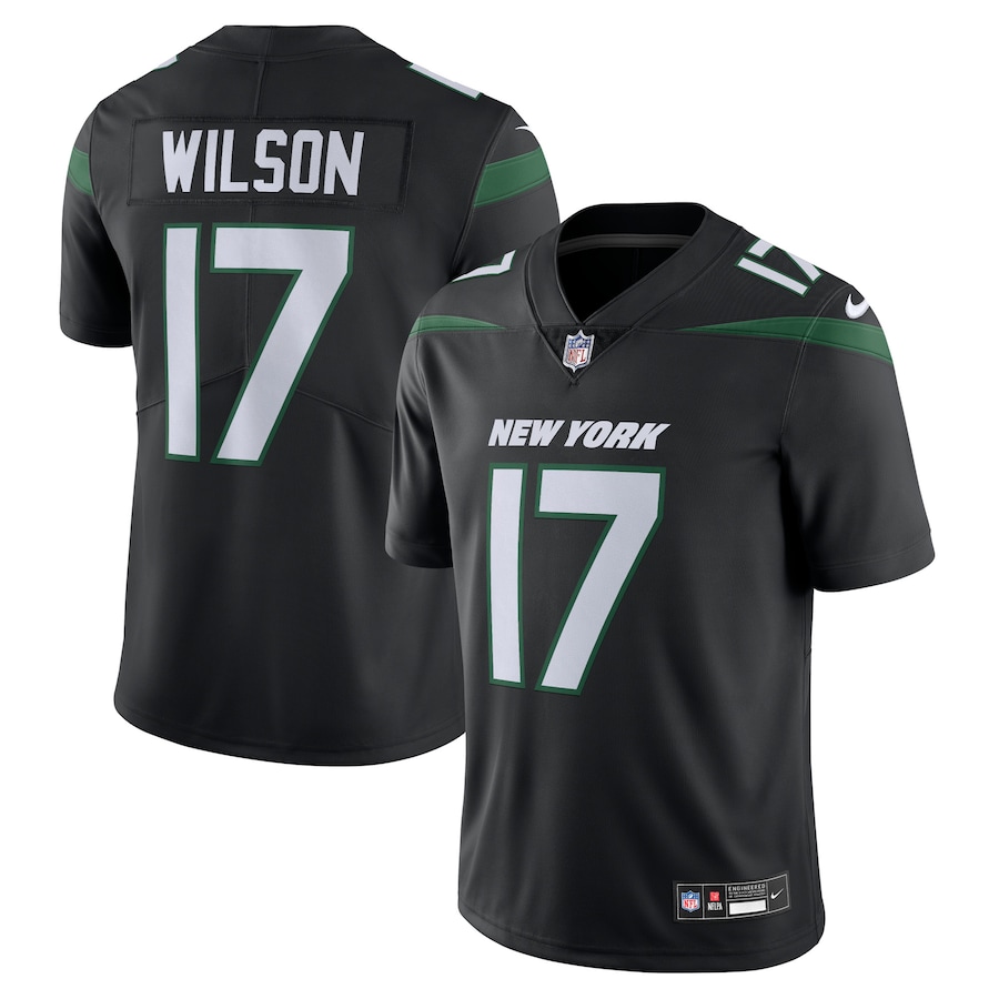 Mens New York Jets Garrett Wilson Stealth Black Alternate Vapor Untouchable Limited Jersey
