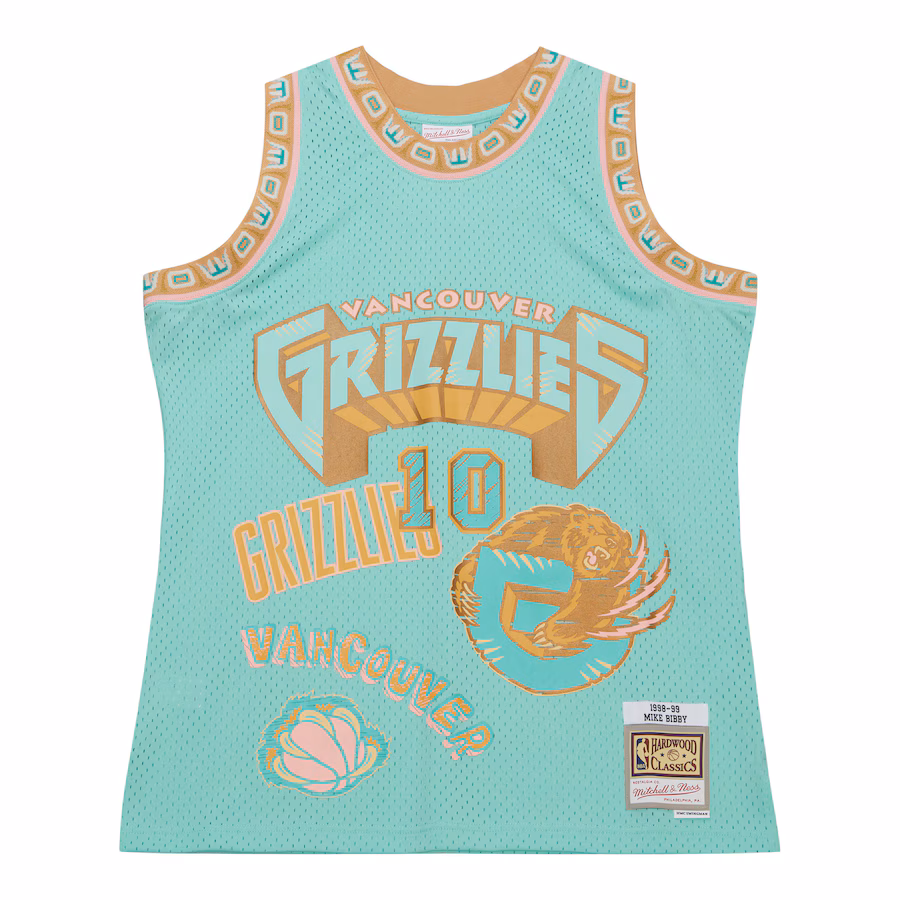 Men's Vancouver Grizzlies Mike Bibby Mitchell & Ness Mint 1998/99 Swingman Sidewalk Sketch Jersey